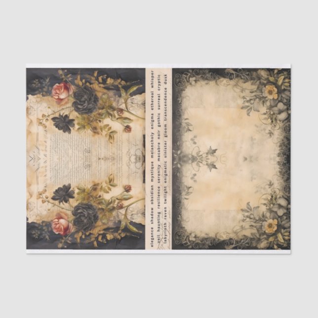 Papier Mousseline Médias mixtes Artiste Junk Journal Dark Gothic (Recto)