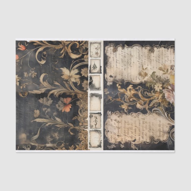 Papier Mousseline Médias mixtes Artiste Junk Journal Dark Gothic (Recto)