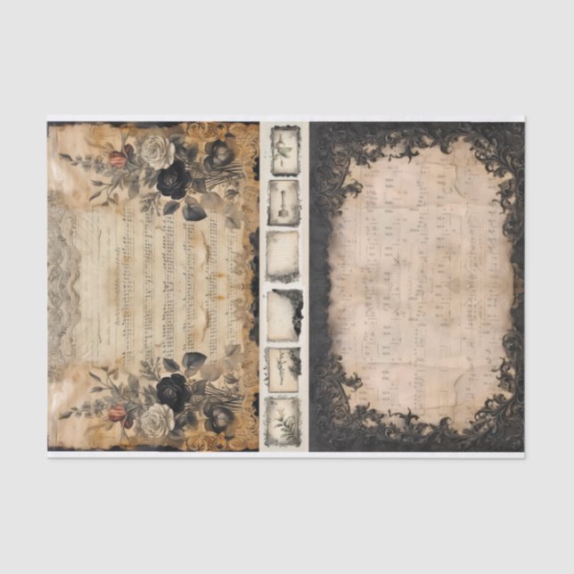 Papier Mousseline Médias mixtes Artiste Junk Journal Dark Gothic (Recto)