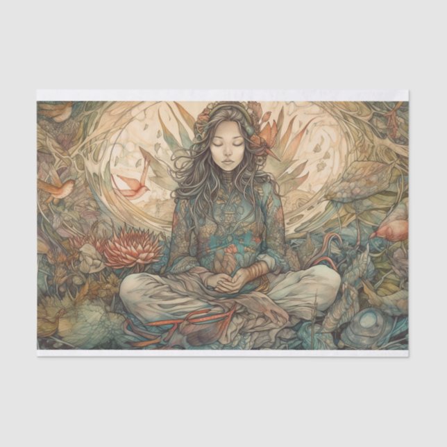 Papier Mousseline Méditation Namaste (Recto)