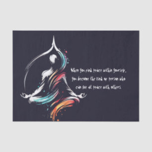 Papier Mousseline Méditation Yoga Instructeur Lotus Pose Brush Strok