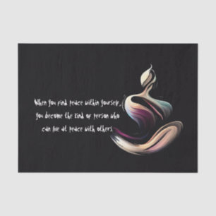 Papier Mousseline Méditation Yoga Instructeur Lotus Pose Brush Strok