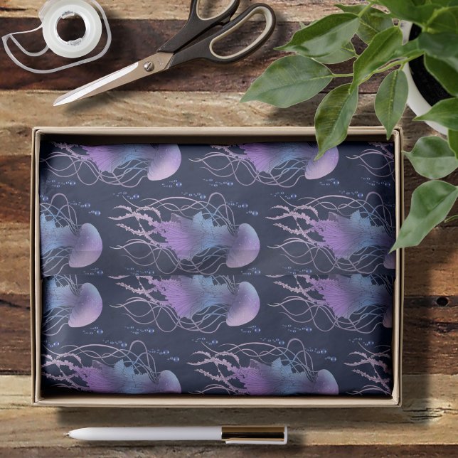 Papier Mousseline Méduse Éthérée Violet Bleu (Créateur téléchargé)