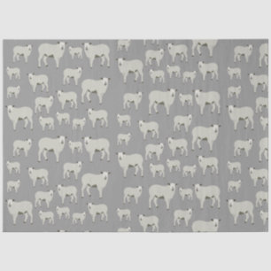 Papier Mousseline Mélange mouton et agneau Motif animal de ferme