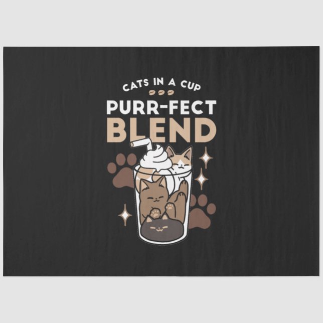 Papier Mousseline Mélange Purr-Fect : Conception de café pour le caf (Recto)