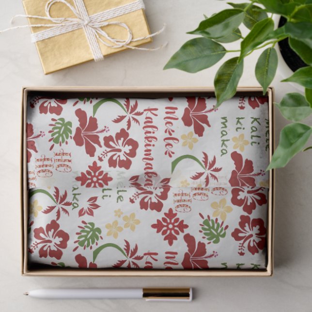 Papier Mousseline Mele Kalikimaka 3 (Cadeau)
