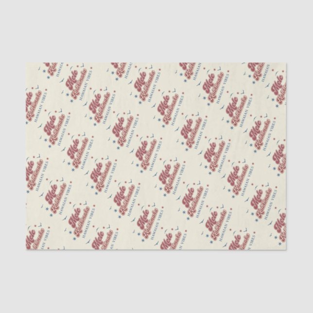 Papier Mousseline Mele Kalikimaka Hawaii Papier Tissu de Noël (Recto)