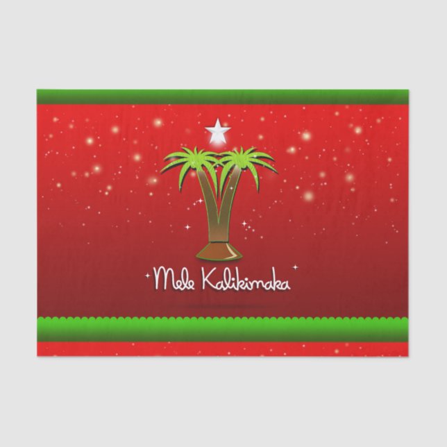 Papier Mousseline Mele Kalikimaka Palm Tree pour Noël (Recto)