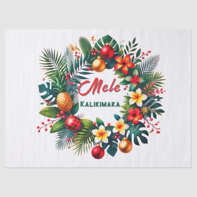Papier Mousseline Mele Kalikimaka -Tropical  Xmas (Recto)