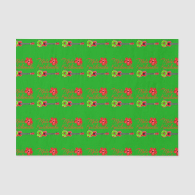 Papier Mousseline Mele Kalikimaka Ukulele (Recto)