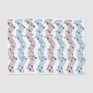 Papier Mousseline Mélomanes rouges et bleus