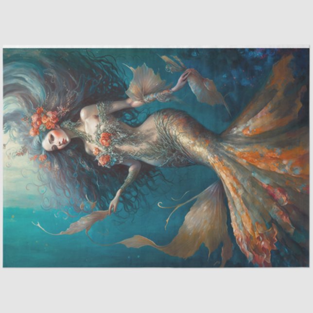 Papier Mousseline Mémorisation du papier de tissus de sirène (Recto)