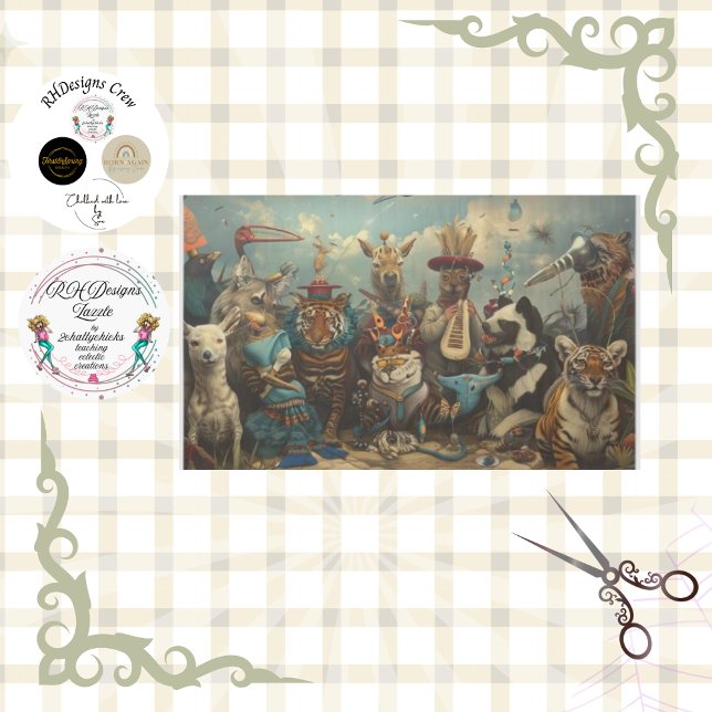 Papier Mousseline Ménagerie musicale des animaux Découpage (Créateur téléchargé)