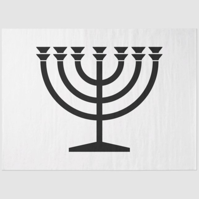Papier Mousseline Menorah juive (symbole du judaïsme) (Recto)