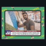 Papier Mousseline Mens Funny 40th Birthday TV News 50th 60th<br><div class="desc">BIG NEWS 40th Birthday Hommes's Funny Breaking News TV Graphic. Est-il au-dessus de la colline ? Utilisez les boutons de personnaliser et les touches fléchées pour déplacer l'image en place... . La grande nouvelle est en train de se produire. Entièrement modifiable et facile à modifier le texte. Changez la photo...</div>