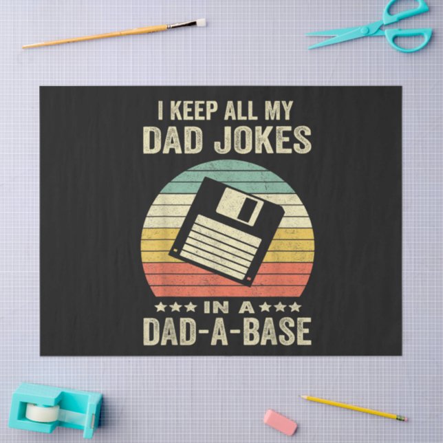 Papier Mousseline Mens Funny dad Jokes in dad-a-Base (Artisanat)