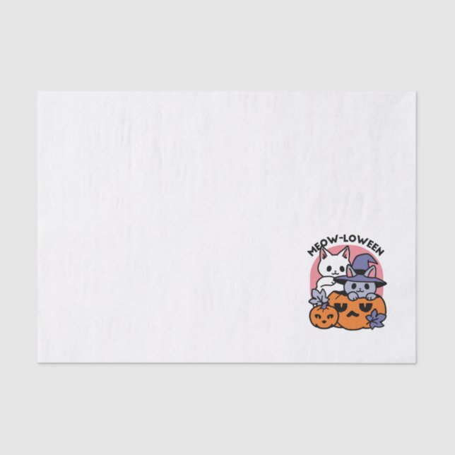 Papier Mousseline Meow-Loween - Cute Halloween Conception Chat (Recto)