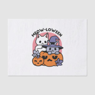 Papier Mousseline Meow-Loween - Cute Halloween Conception Chat