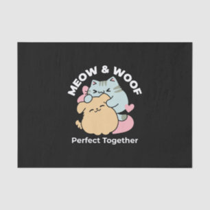 Papier Mousseline Meow & Woof Perfect Together - Cute Cat and Dog
