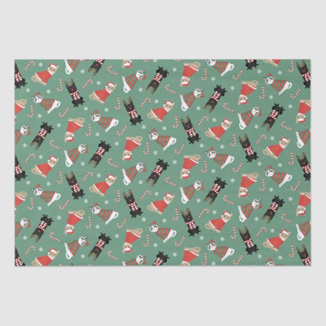 Papier Mousseline Meowy Christmas Cats (Recto)