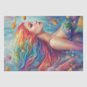 Papier Mousseline Mer arc-en-ciel : Sirène dans le découpage Pastel