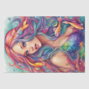 Papier Mousseline Mer arc-en-ciel : Sirène dans le découpage Pastel