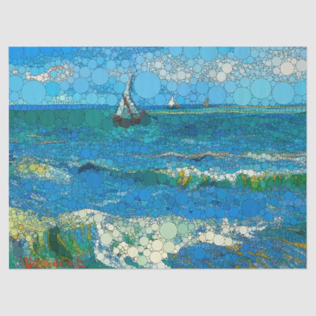 Papier Mousseline Mer près des Saintes-Maries-de-la-Mer, Points (Recto)