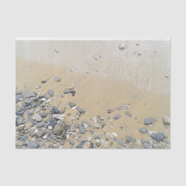 Papier Mousseline Mer, sable et cailloux (Recto)