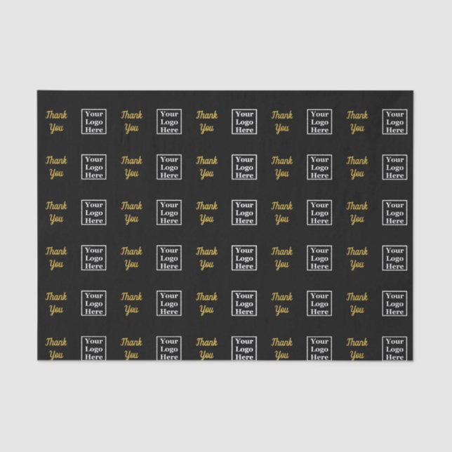 Papier Mousseline Merci Black & Gold Votre logo ici Motif (Recto)