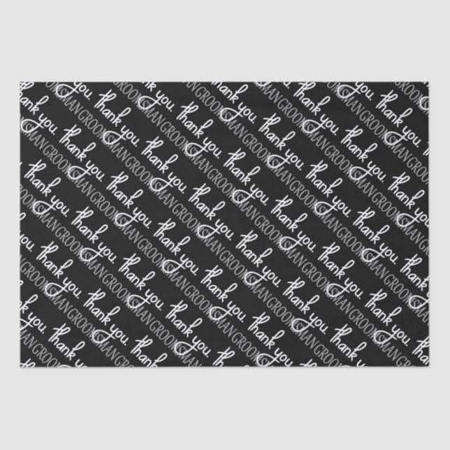 Papier Mousseline Merci Groomsman (Recto)