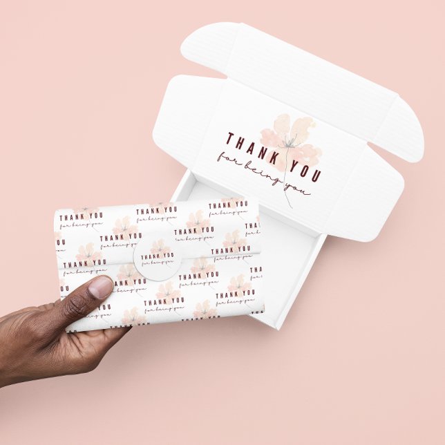 Papier Mousseline Merci Pour Être Vous Tissus Papier (Thank someone special with this watercolor floral, "Thank you for being you" tissue paper! )