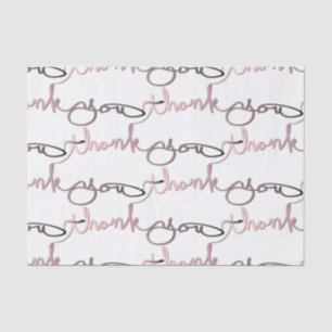 Papier Mousseline "Merci" Rose Gold&Gray Gradient Mains écrites