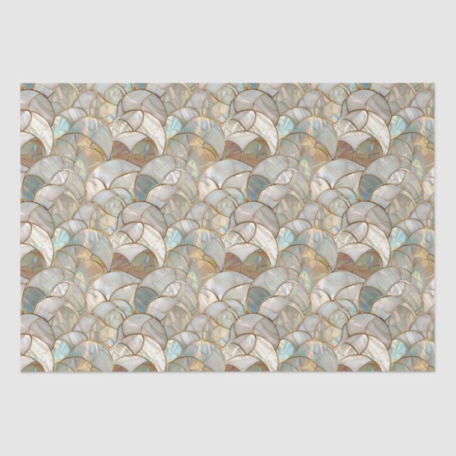 Papier Mousseline Mère de Pearl Gold Accent Mosaïque Style (Recto)