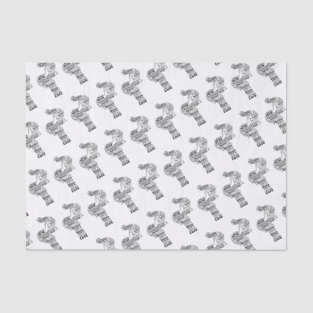 Papier Mousseline Mère Word Art (Recto)