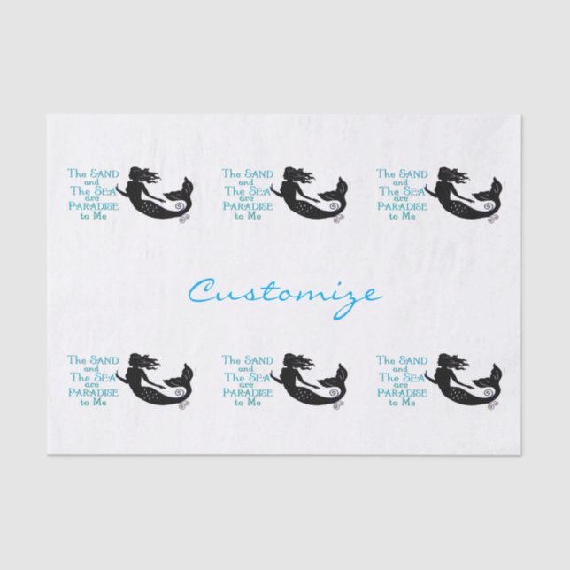 Papier Mousseline Mermaid de plage de sable et de mer Thunder_Cove (Recto)