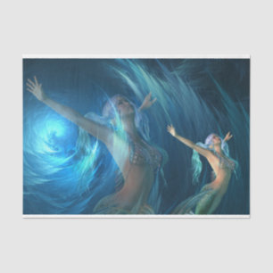 Papier Mousseline Mermaid Dreams Decoupage papier de papier de fond