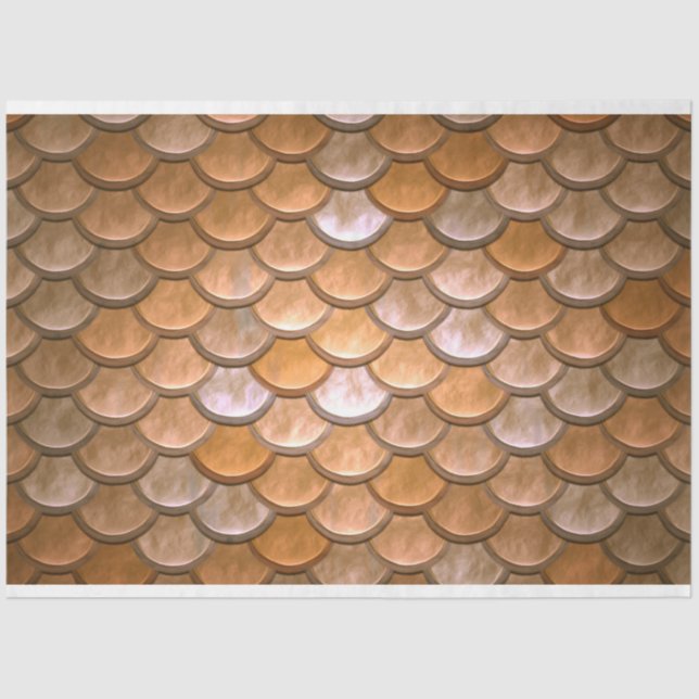 Papier Mousseline Mermaid Fish Scales Decoupage Arrière - plan Gold (Recto)