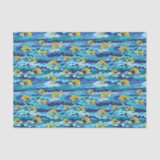 Papier Mousseline Mermaid Splash Seamless Motif (Recto)