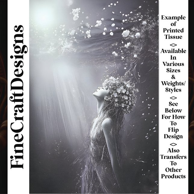 Papier Mousseline Mermaid V8 Decoupage sous-marin mystique et paisib (Créateur téléchargé)