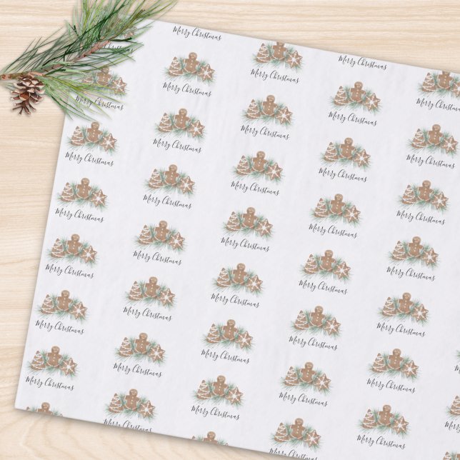 Papier Mousseline Merry Christmas Gingerbread  (Créateur téléchargé)