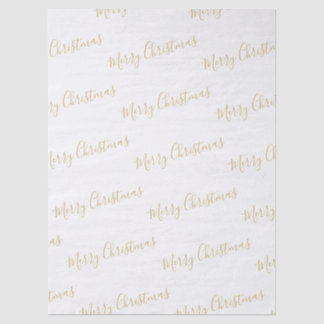Papier Mousseline Merry Christmas in Gold, or Your Message