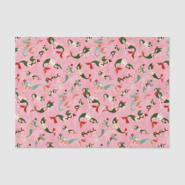 PAPIER MOUSSELINE MERRY MERMAIDS PINK (Recto)
