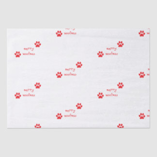 Papier Mousseline Merry Woofmas Empreinte de patte Red Statement