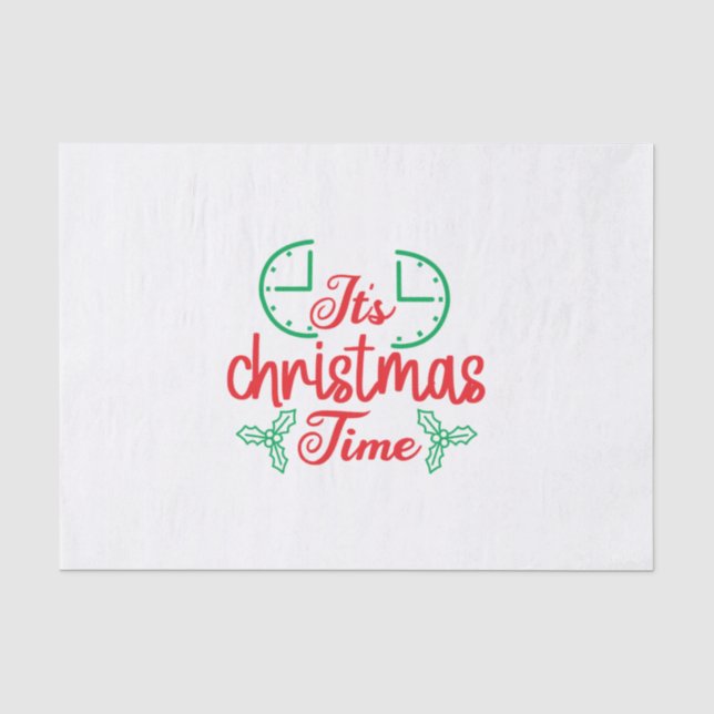Papier Mousseline Merry Xmas It Is Christmas Time (Recto)