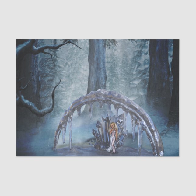 Papier Mousseline Merveilleuse fée de glace dans la nuit (Recto)