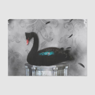 Papier Mousseline Merveilleux cygne noir avec sirène noire