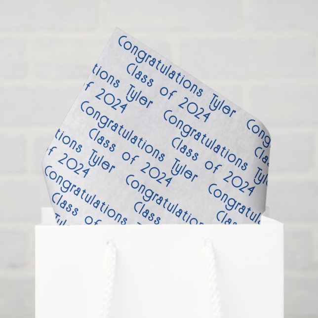 Papier Mousseline Message de graduation personnalisé (Sac cadeau)