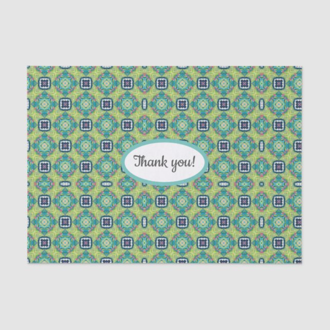 Papier Mousseline Message Patterned Tissue Paper with Thankyou! (Recto)