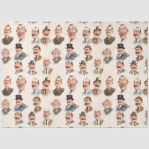 Papier Mousseline Messieurs de caractère vintage