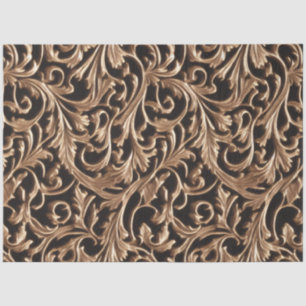 Papier Mousseline Métal sculpté orné Baroque Floral Damask